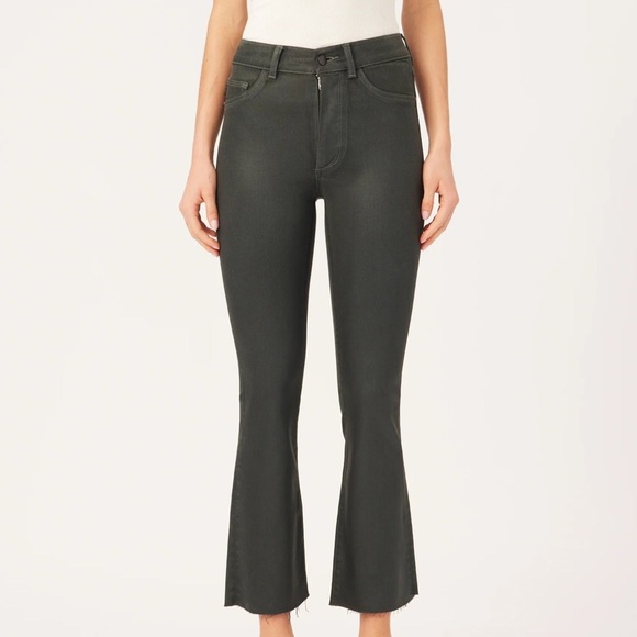 DL1961 Bridget Boot Deep Pine High Rise Instasculpt™ Coated Crop Jeans